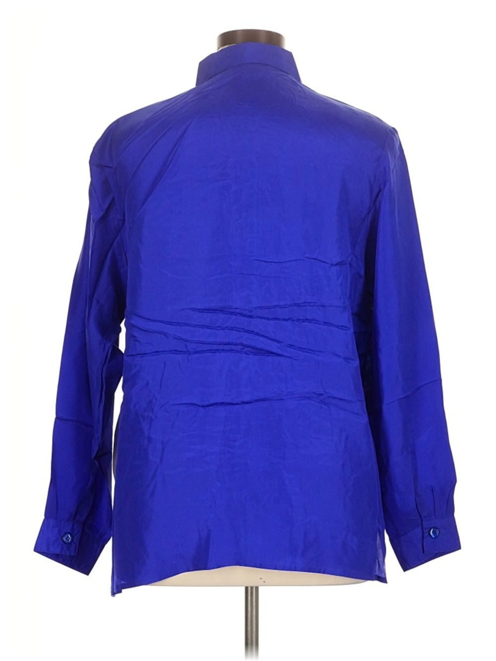 Diane Gilman Wearable Art 100% Silk Sequin Blue Purple Leopard Button up Sz 1X - Picture 2 of 7